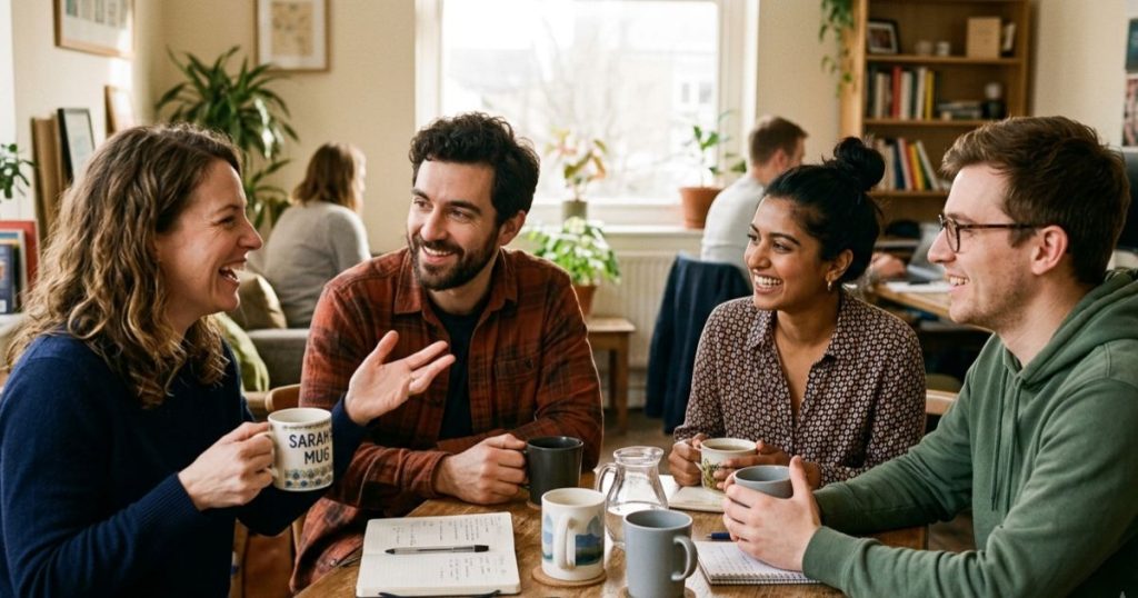 Small-team charades with a conversation twist