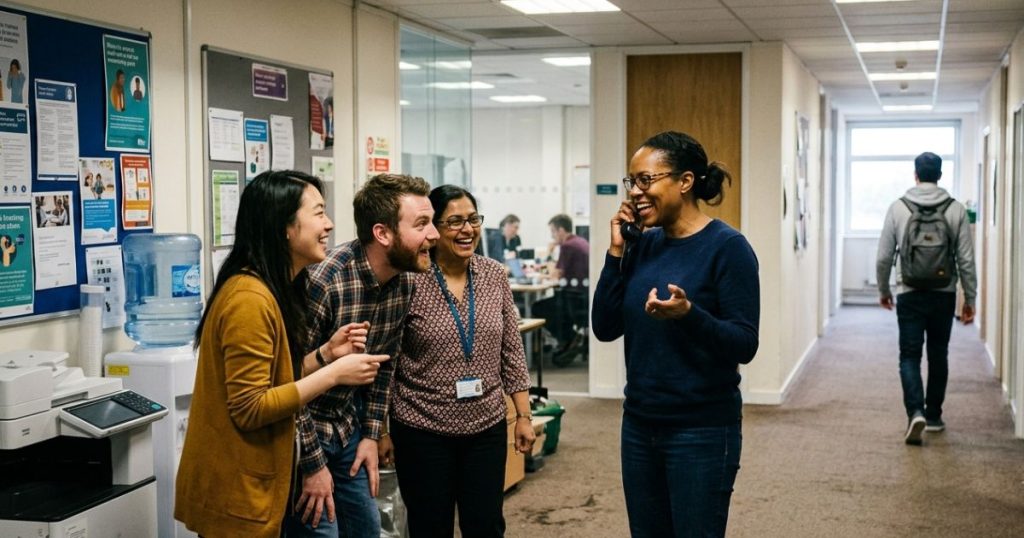 Workplace charades for mixed departments